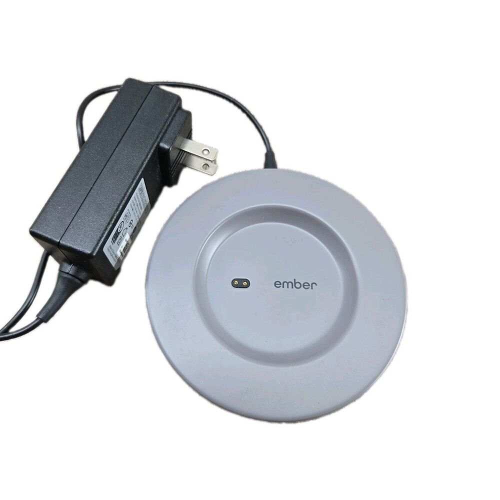 Ember Smart Mug Coffee Cup Charger Charging Coaster Base + Power Adapter Gray
